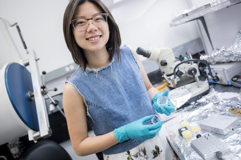 Cissy Suen, a graduate student in the International PhD Program in Quantum Materials pictured at QMI at UBC.