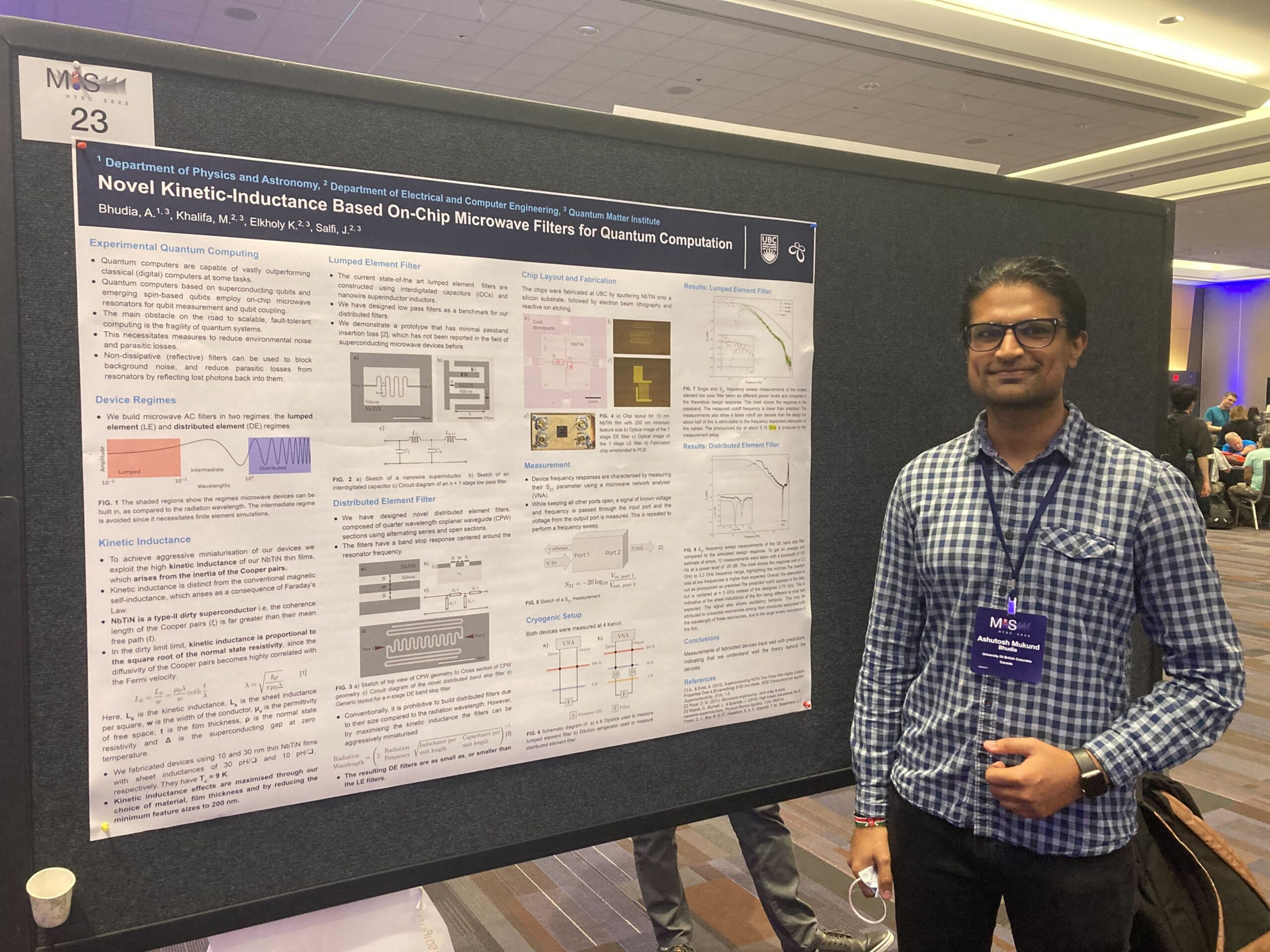 Bhudia presents his work on superconducting quantum devices at M2S